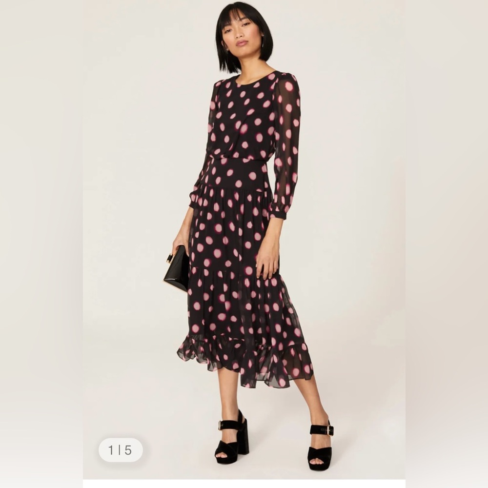 SALONI Isabel Polka Dot Dress